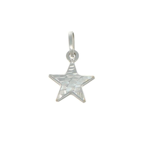 Ciondolo oro bianco stella lavorata