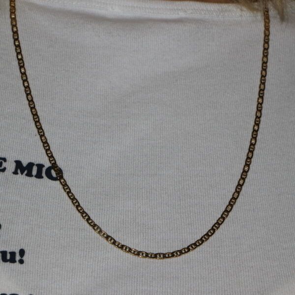 Collana oro giallo maglia piatta