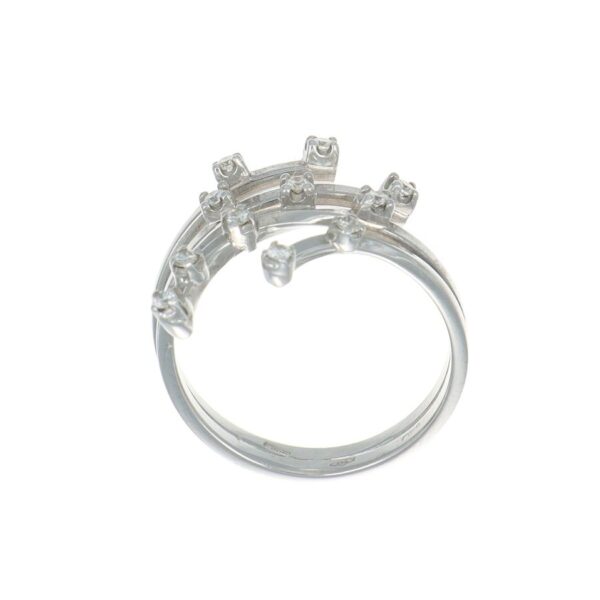 Anello oro bianco contrarie con diamanti