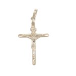 Ciondolo oro bianco croce con gesu