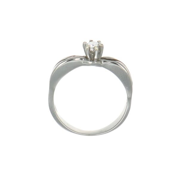 Anello oro bianco solitario con diamante