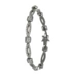 Bracciale oro bianco semirigido con zirconi
