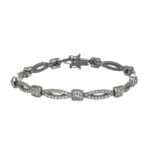 Bracciale oro bianco semirigido con zirconi