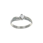 Anello oro bianco solitario con diamante