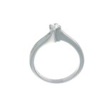 Anello oro bianco solitario con diamanti
