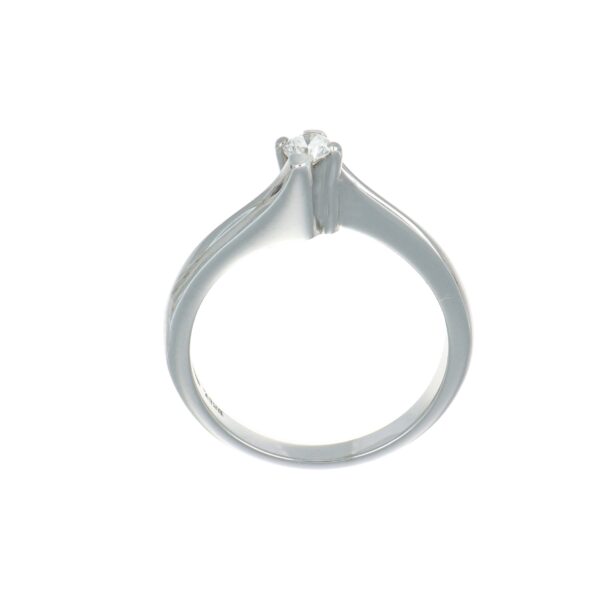 Anello oro bianco solitario con diamanti