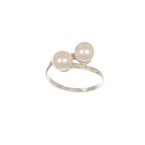Anello oro bianco con perle