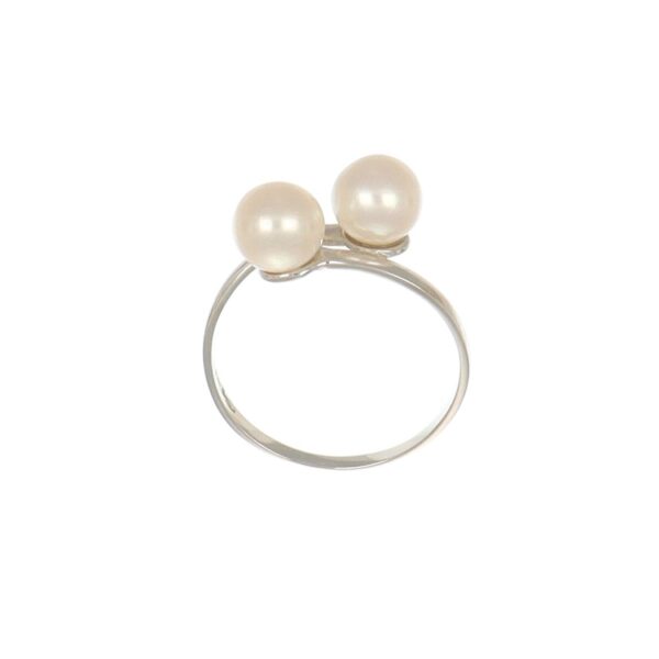 Anello oro bianco con perle
