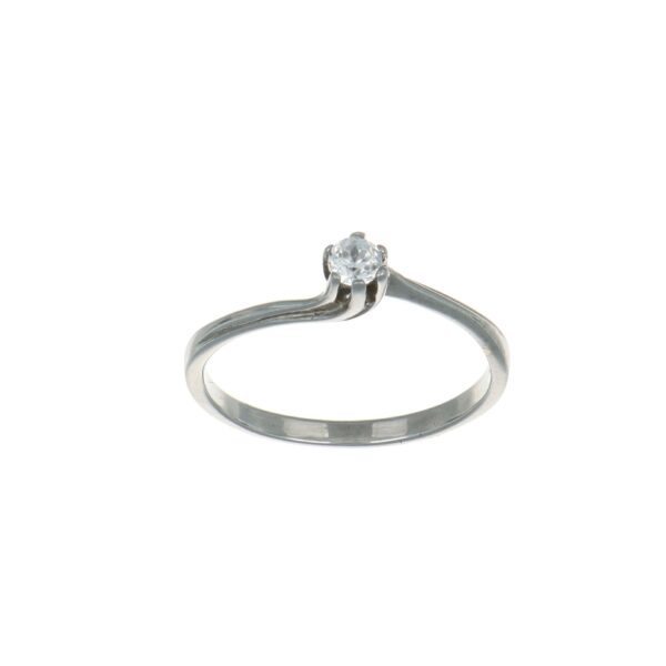 Anello oro bianco solitario con diamante