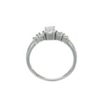 Anello oro bianco con zirconi  caretta