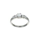 Anello oro bianco con zirconi  caretta