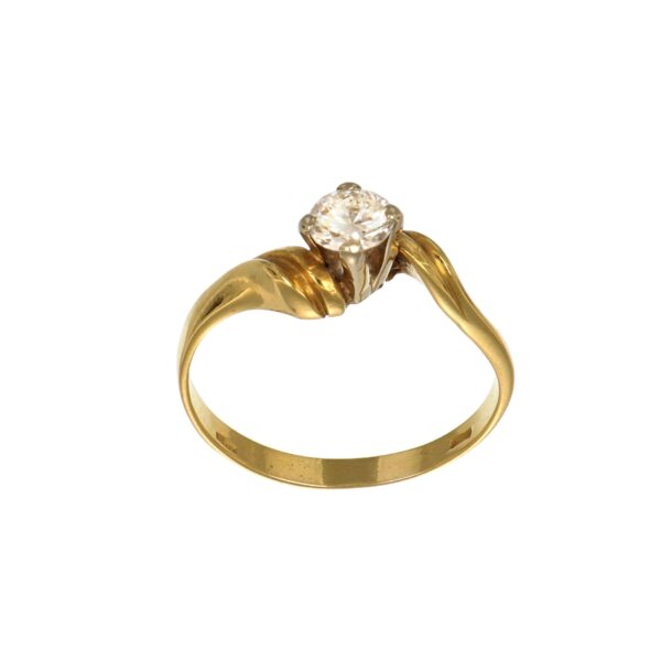 Anello oro giallo solitario con diamante