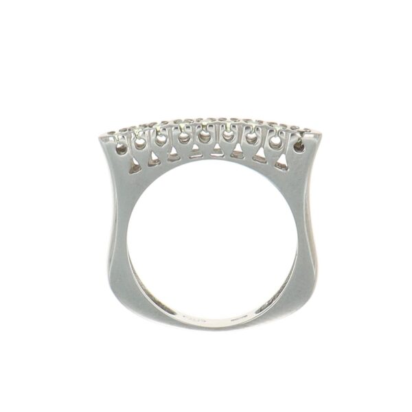 Anello oro bianco con zirconi verdi