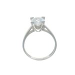 Anello oro bianco solitario con zircone