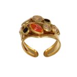 Anello oro giallo con zirconi colorati
