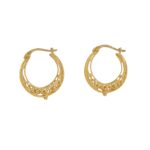 Orecchini oro giallo cerchietti lavorati