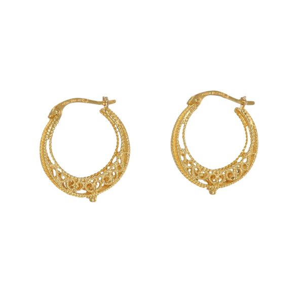 Orecchini oro giallo cerchietti lavorati