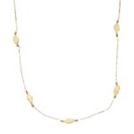 Collana oro giallo con perle di fiume con collana catena