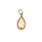 Ciondolo oro giallo goccia con zircone bianco