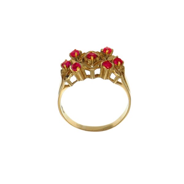 Anello oro giallo con zirconi ciclamino