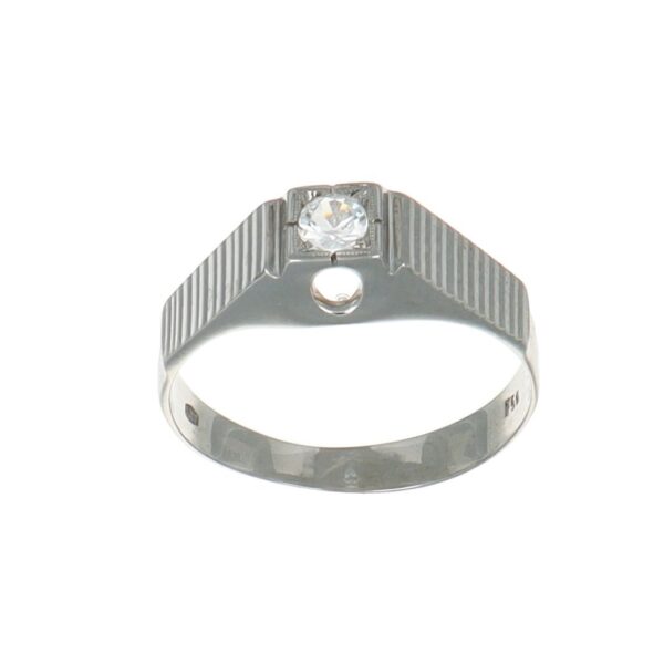 Anello oro bianco con zircone