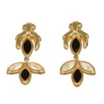 Orecchini oro giallo pendenti con zirconi blu