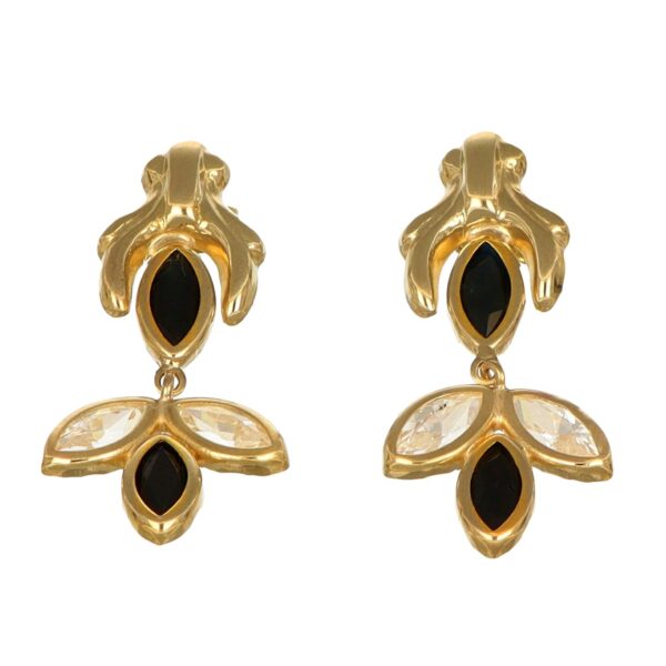Orecchini oro giallo pendenti con zirconi blu