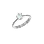 Anello oro bianco solitario con diamante