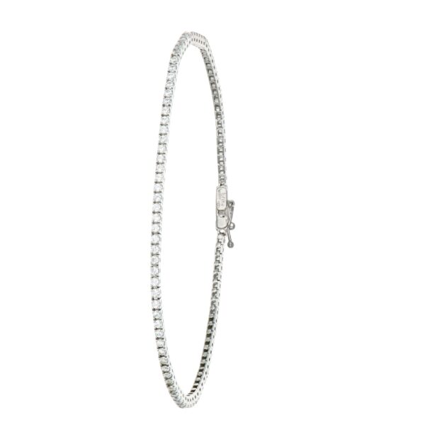 Bracciale oro bianco tennis con zirconi bianchi