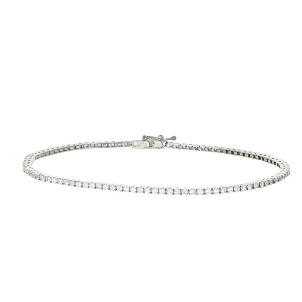 Bracciale oro bianco tennis con zirconi bianchi
