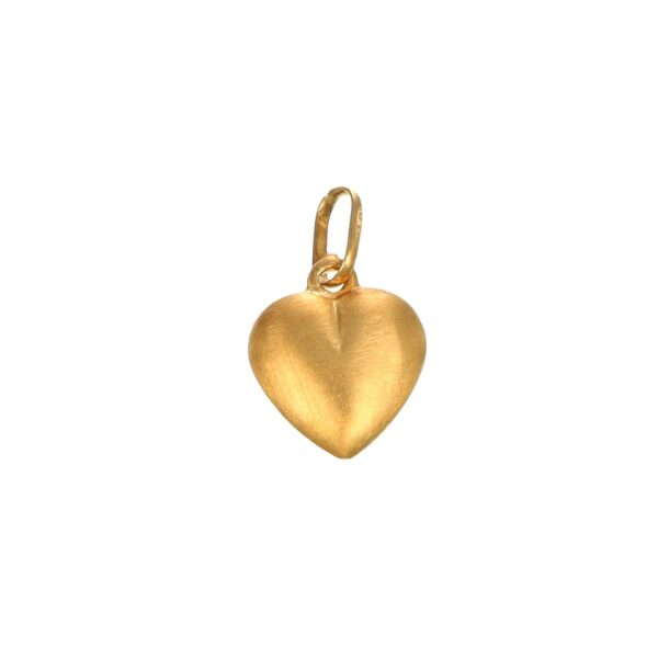 Ciondolo oro giallo cuore satinato