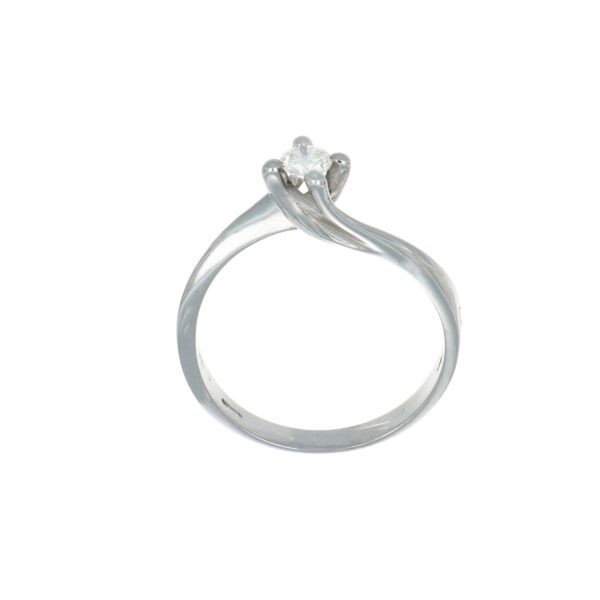 Anello oro bianco solitario con diamanti cierre