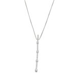 Collana oro bianco con pendente fantin simil tennis con zirconi
