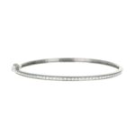 Bracciale oro bianco rigido con diamanti d&d gioielli