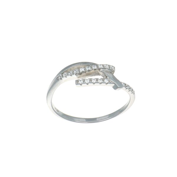 Anello oro bianco con zirconi