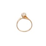 Anello oro rosa solitario con zircone modello valentino