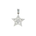 Ciondolo oro bianco stella con zirconi bianchi