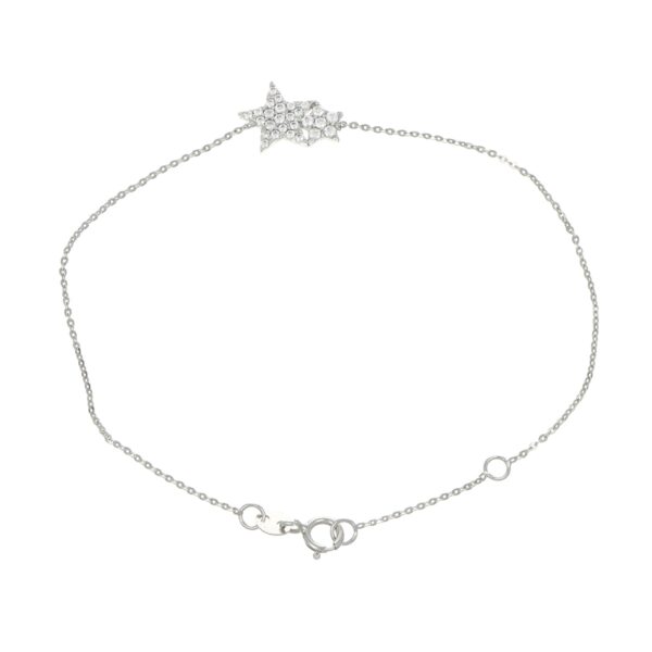 Bracciale oro bianco con stella con zirconi bianchi
