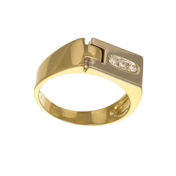 Anello due ori  con diamanti
