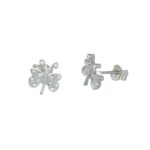 Orecchini oro bianco farfalla con zircone bianco