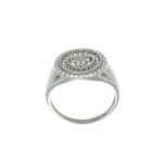 Anello oro bianco con cuori e zirconi bianchi  chevalier