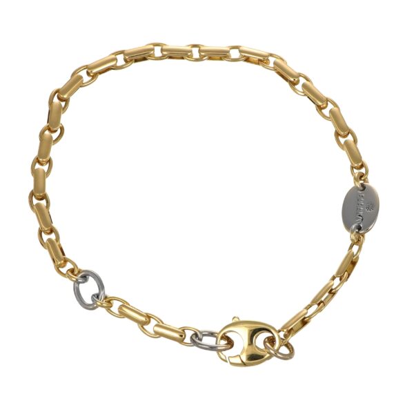 Bracciale due ori catena ovale piatta baraka