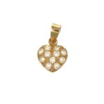 Ciondolo oro giallo cuore con zirconi