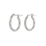 Orecchini oro bianco cerchietti lavorati