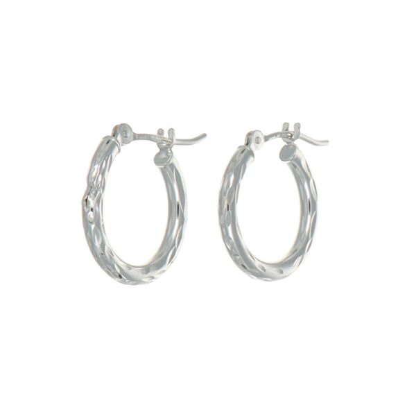 Orecchini oro bianco cerchietti lavorati