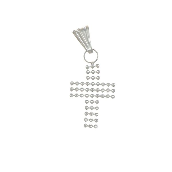 Ciondolo oro bianco croce morbida