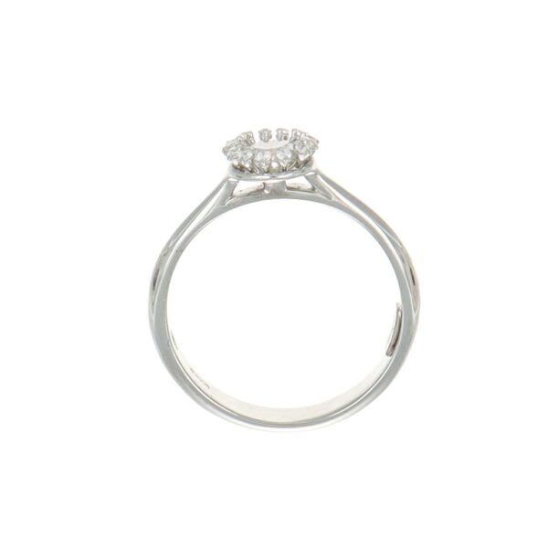 Anello oro bianco solitario con diamante re carlo con garanzia
