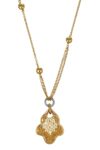 Collana due ori con pendente e zirconi bianchi il gioiello