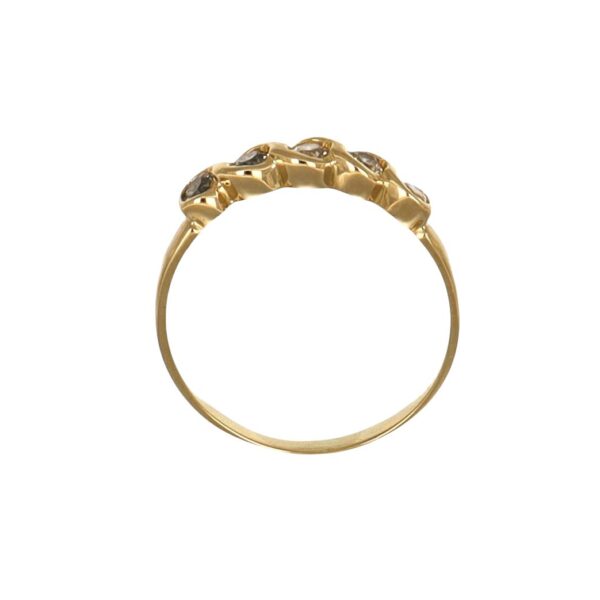 Anello oro giallo riviera con zirconi bianchi