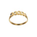 Anello oro giallo riviera con zirconi bianchi